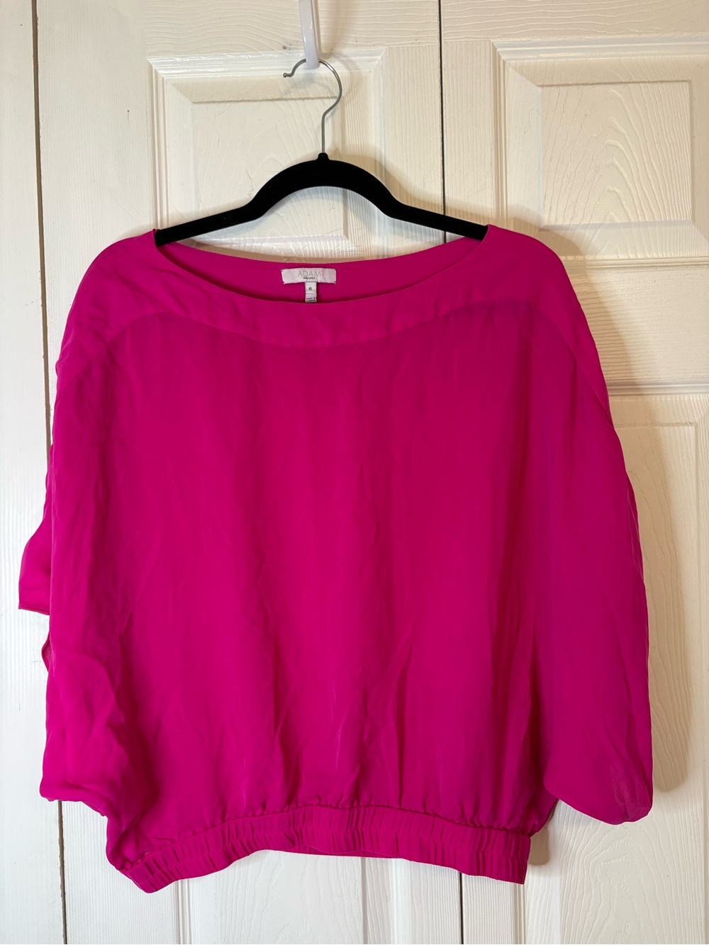 Adam by Adam Lippes Fuschia 100% silk dolman top blouse 6 Small